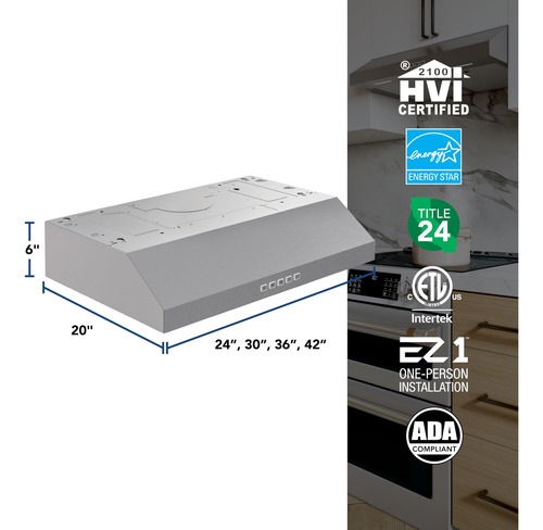 Campana Extractora Broan-nutone Gla2303ss Para Debajo Del Ar