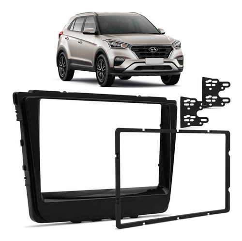 Moldura Painel 2 Din Hyundai Creta Dvd Multimídia 2017 2018