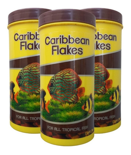 3pzas Caribbean Flakes - Aimento Para Todo Tipo De Peces