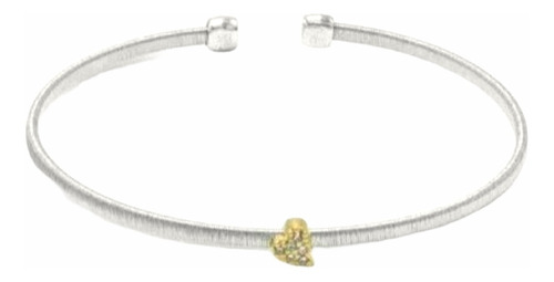 Pulsera Esclava Carmin Plata 925 Aplique Dorado Cabr2234ppl