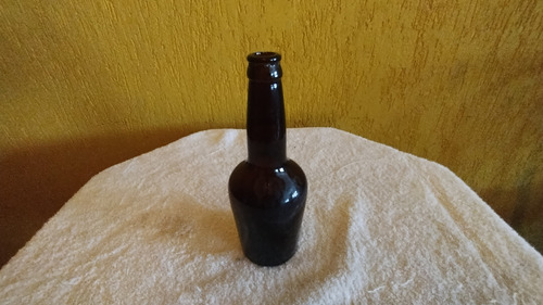 Antigua Botella De Cerveza Panzona Color Marrón Altura 22 Cm