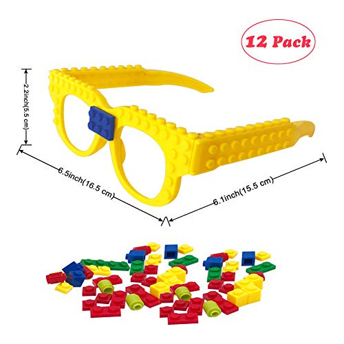 12 Uds. Ladrillos De Construcción Diy, Gafas, Juegos D...