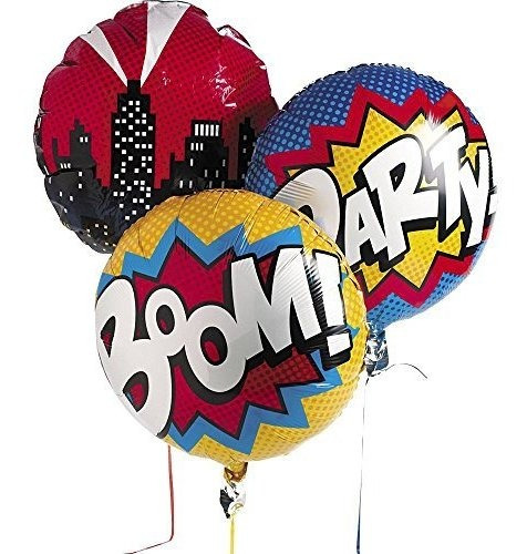 Superhero Mylar Balloon Set Comic Party