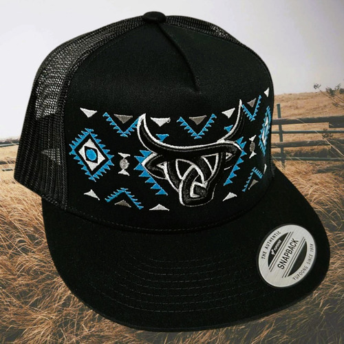 Gorras Yupoong Diseño Vaquero Bordado Frontal Y Lateral 3d Lost/calf-blue25 Ajustable Bordado 3d