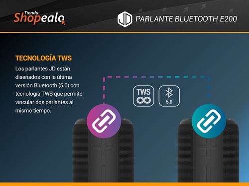 Imagen 4 de 8 de Parlante Portatil Bluetooth Inalambrico Jd E200 20w Rms Cta*