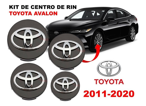 Kit 4 Centros De Rin Toyota Avalon 11-20 62 Mm Negros