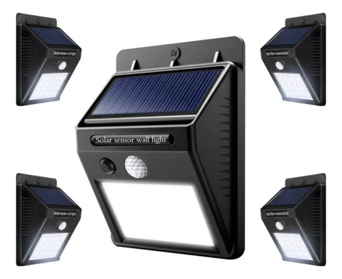 Pack 5 Foco Solar 20 Leds Con Sensor Movimiento Exterior