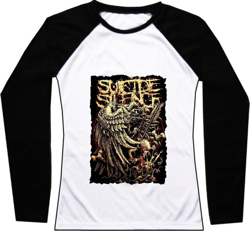 Buzo Suicide Silence Rock Metal Dama Raglan Bca Urbanoz