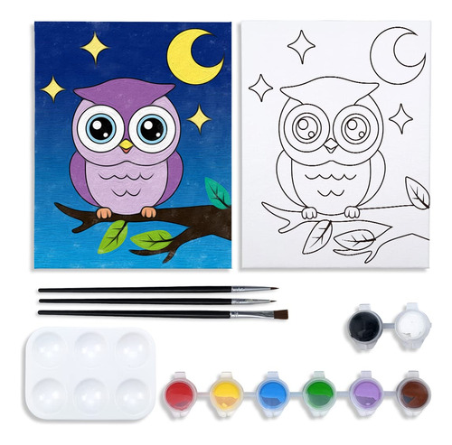 Kit Pintura Lienzo Predibujado Para Pintar Niño Juego Sorbo