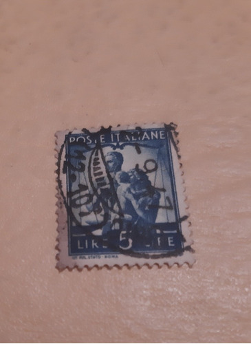 Estampilla Poste Italiane 5 Lire - 1947