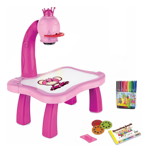 Mesa De Pintura Proyectada New Table Learning Para Niños Color Rosa