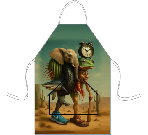 Delantal Cocina Mediano Para Niños Mini Chef Personalizado Brainrot Personalizado
