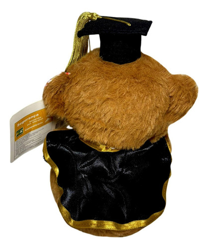 Boneco De Pelúcia Pequeno Urso Ursinho Marrom Escuro Formando - Vestido Com Traje Capelo E Diploma - Presente De Formatura - Dk Toys