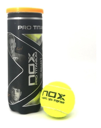 Imagen 1 de 1 de Pelotas De Padel Nox Pro Titanium (3 Bolas De Competicion)
