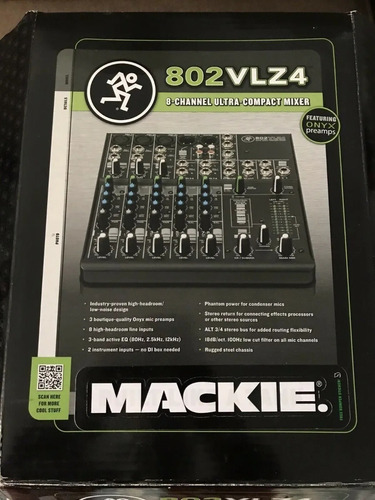 Imagen 1 de 2 de Mezcladora Mackie 802 Vlz4 Onyx 8 Canales. 3 De Mic