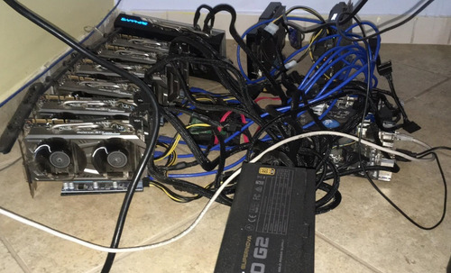 Rig De Mineração Criptomoeda Bitcoin 4 Gpus Alto Desempenho