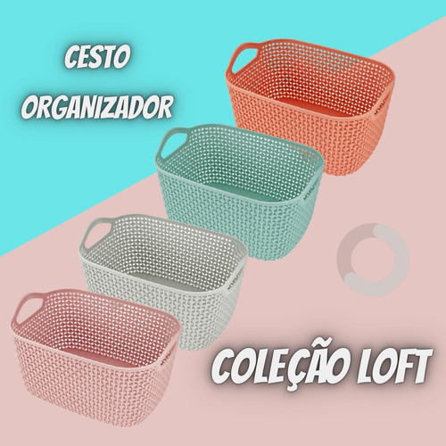 Imagem 4 de 6 de Organizador Cesto Pequeno Com Alça Caixa Multiuso Lançamento