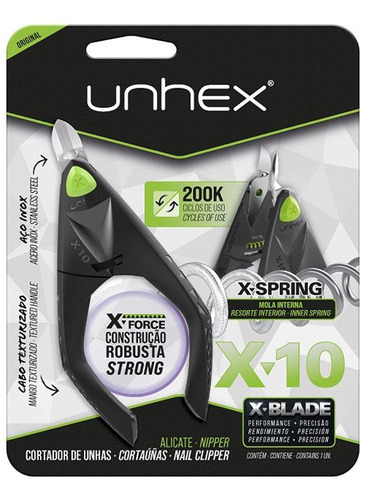 Alicate De Unha Unhex X10 Spring Mola Interna