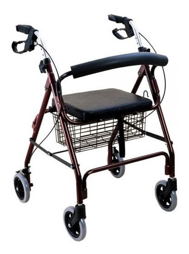 Andador First Care 4 Ruedas Con Canasto Y Asiento