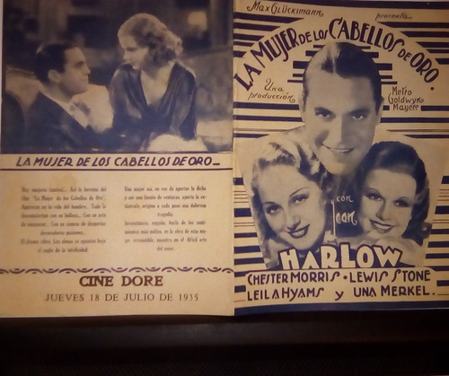 Programa De Cine  La Mujer De Los Cabellos De Oro  1935