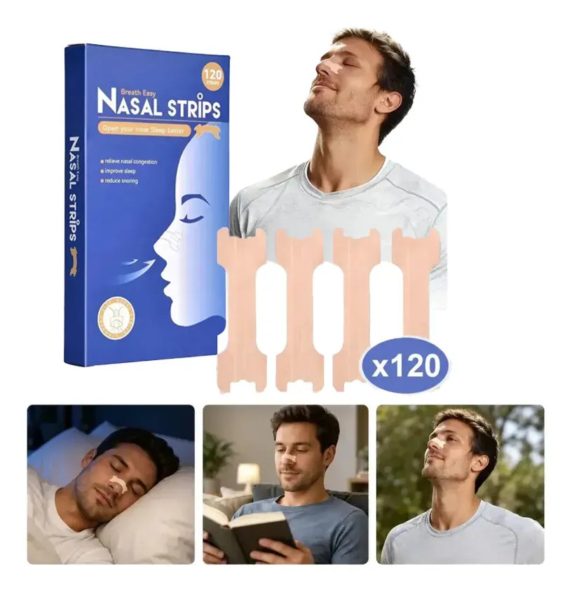120 Tiras Nasales Antirronquidos para mejorar la respiración, aliviar la congestión nasal, facilitar respirar al dormir, reducir ronquidos y descansar mejor。Mynorcal®
