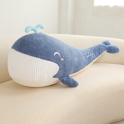 Imagen 2 de 5 de Peluche Almohada Cojín Ballena Kawaii 60cm