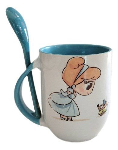 Taza Disney Princesa Cenicienta Con Cuchara 