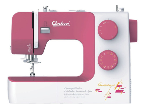 Imagen 1 de 1 de Máquina de coser recta Godeco Fantastique blanca y rosa 220V