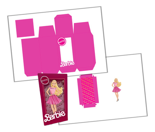 Kit Imprimible Molde Caja Shaker Barbie Editable