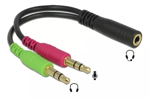 Cable Adaptador Jack 3.5mm Audifono Microfono Y Audio Pc
