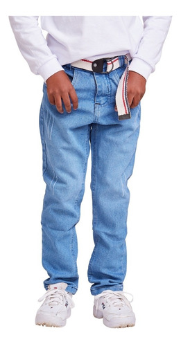 Calça Jeans Masculina Infantil Meninos Com Regulador