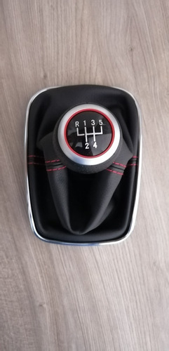 Imagen 3 de 10 de Pomo Palanca Cambios Cofia Costura Roja Golf Bora Mk4 Mk4.5