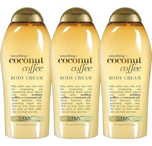 Jabón Y Exfoliante Líquido Corporal De Coco Y Café, Ogx, 3 P Café