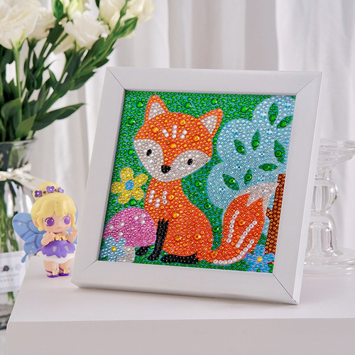 Kits De Pintura Por Diamantes Para Niños Animales 5d 2pz Diy