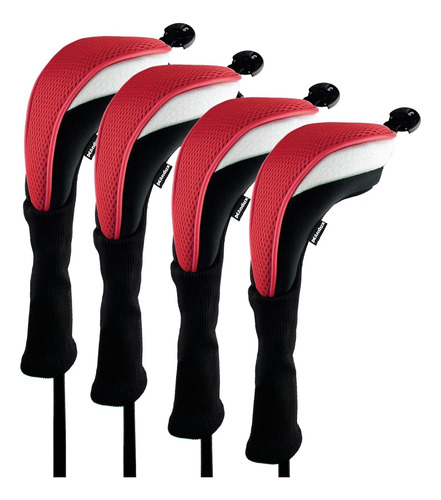 Cobertores De Palos De Golf De Cuello Largo 4 Pcs. Rojo