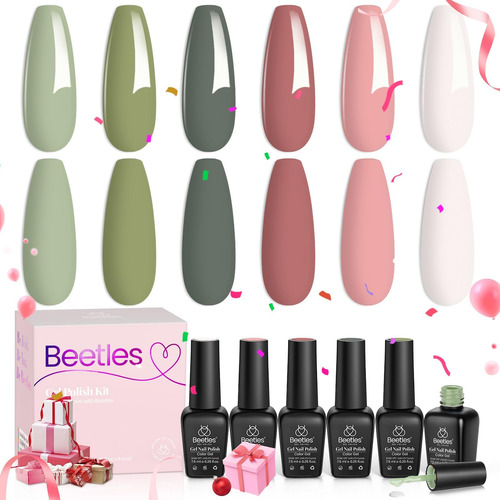 Kit De 6 Esmaltes Gel Secado Uv Coleccion Tranquil Grace