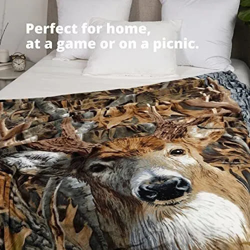 Dawhud Direct Camo Buck Deer - Manta De Felpa De Felpa Súper