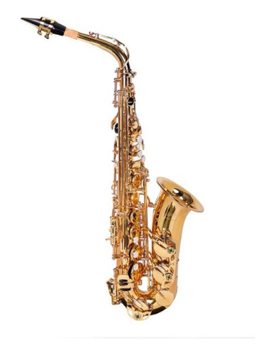 Saxofone Alto Em Mib Laqueado Dourado C/ Estojo Dominante