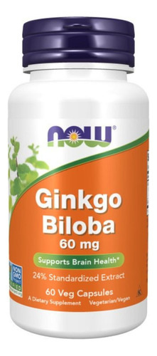 Vitamina Ginkgo Biloba 60mg 60 Capsulas Now