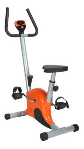 Bicicleta fija Smart Tech ST-BF1 spinning color plateado y naranja