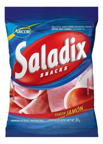 Galletitas Snack Saladix Jamon 30gr X 6un