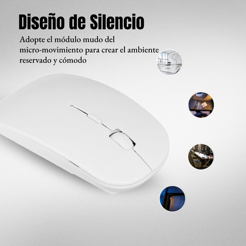 Imagen 4 de 9 de Mouse Inalámbrico Portátil Y Silencioso Con 4 Botones 2.4g