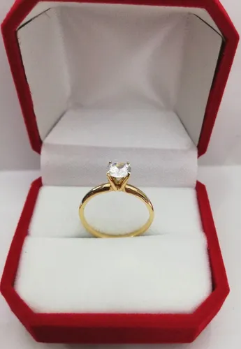 Anillo De Compromiso Oro 18 Kilates Circon Swarovski Env o gratis