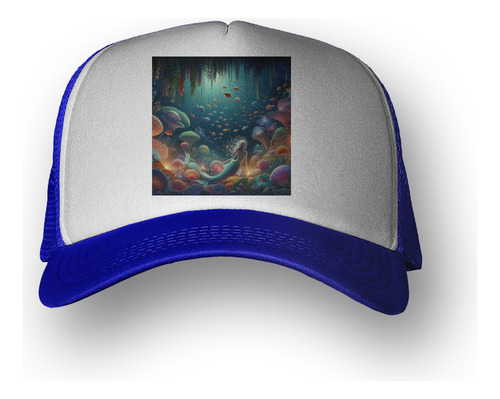 Gorra  Sirena Fantasia Fondo Mar Pez Corales M3