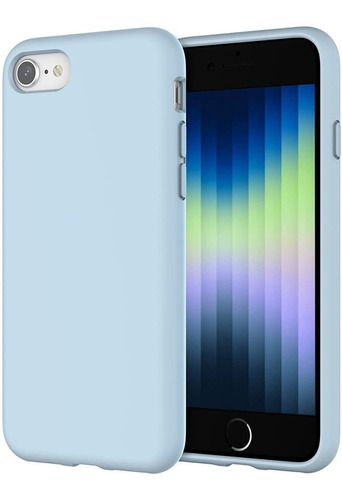 Funda Jetech Para iPhone SE 3 De Silicona Azul Claro