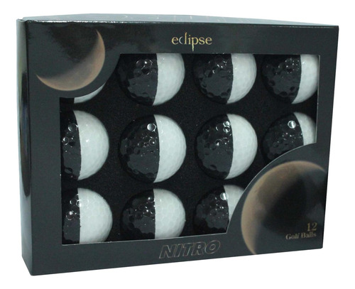 Pelotas Bolas De Golf Nitro Eclipse 12 Uni Blanco/negro