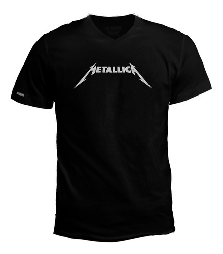 Camiseta Cuello V Metallica Logo Metal Rock Banda Ecv