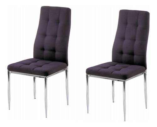 Set De 2 Sillas De Comedor C/espaldar Alto Modelo Square