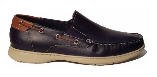 Zapatos Mocasines Náuticos Livianos Cuero Goma Hombre 1203