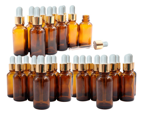 Frascos De Vidrio Con Gotario 30ml Ámbar X30 Botellas